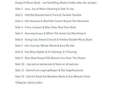 Mulige sange til Music Book - Udendørs musikinstrumenter