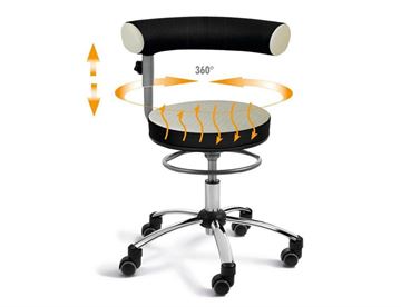 Sanus air arbejdsstol med regulerbar ryg/armstøtte - Ergonomisk stol med luftpude i sæde
