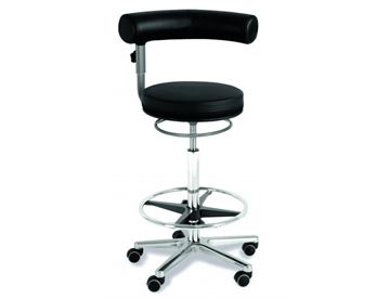 Sanus eksklusive højstol i sort læder - Ergonomisk høj stol - Barstol