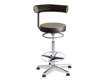 Sanus højstol - Ergonomisk arbejdsstol m. fodring - Her i farve Beige, kunstlæder