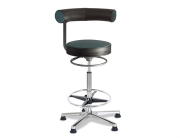 Sanus højstol - Ergonomisk arbejdsstol m. fodring - Her i farve Grøn, kunstlæder