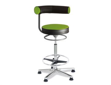 Sanus højstol - Ergonomisk arbejdsstol m. fodring - Her i farve Lys Grøn, kunstlæder