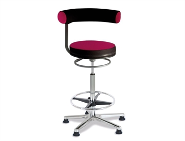 Sanus højstol - Ergonomisk arbejdsstol m. fodring - Her i farve Pink, Stof