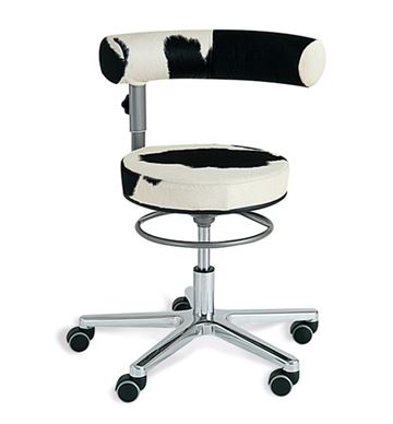Sanus eksklusive arbejdsstol i koskind - Ergonomisk stol med roterende og højderegulerbar ryglæn / armlæn