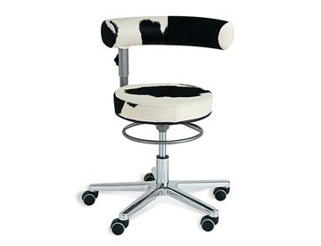 Sanus eksklusive arbejdsstol i koskind - Ergonomisk stol med roterende og højderegulerbar ryglæn / armlæn