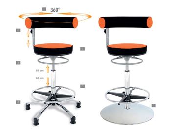 Sanus ergonomisk højstol - Regulerbar højde samt ryg- og armstøtte - Mål