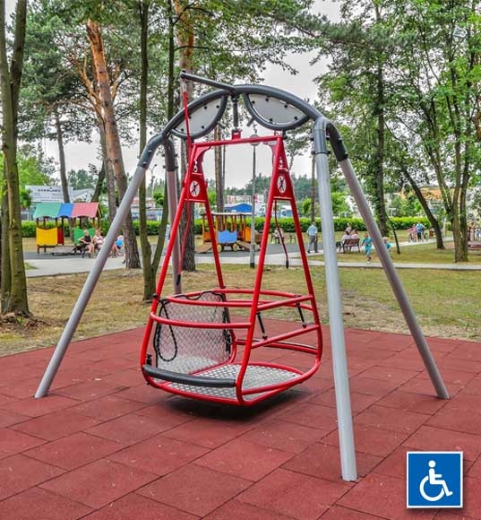 Saturn gondolgynge til kørestolsbrugere - Kørestolsvenlig legeplads