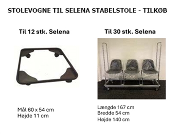TILKØB - Selena stolevogne til hhv. 12 eller 30 stk. Selena stabelstole