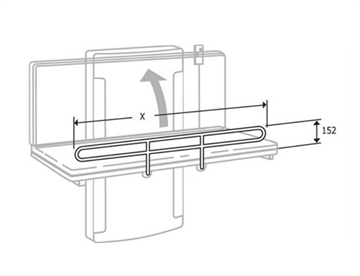 Sengehest til opklappelige pusleborde, 90 cm - 140 cm