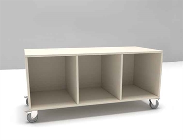 Sif mobil reol m. 3 rum - her standard uden plastkasser / skuffesystem