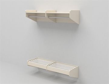 Personalegarderobe m. skohylde og hattehylde til vægmontering 