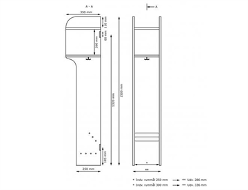 SFO- og skolegarderobe uden bænk - mål 1 sektion