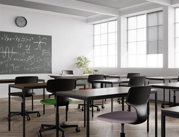 Lækker skolestol - Elevstol m. hjul, justerbar højde og god siddekomfort