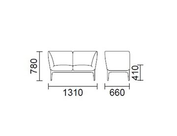 2-personers sofa - mål