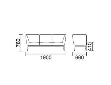 3 personers sofa - mål