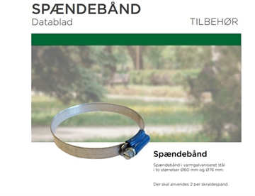TILKØB - Spændebånd i varmgalvaniseret stål m. alu top Ø60 cm eller Ø76 cm