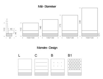 Modus lounge sofa liniær modul - specifikationer