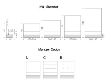 Modus lounge sofa liniær modul - specifikationer