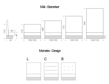 Modus lounge sofa liniær modul - specifikationer