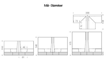 Modus lounge sofa dobbelt hjørne modul - specifikationer