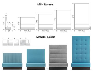 Modus lounge sofa liniær modul - specifikationer