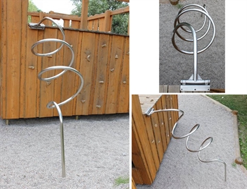 Spiral glidestang til legepladsen i rustfrit stål