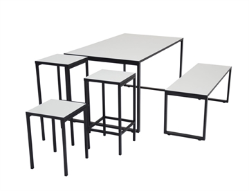 Square møbelserie med bord (O), bænk og taburetter - Inspiration