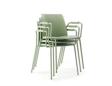 Polytone stabelbar stol m armlæn - multi stol / konferencestol med mange muligheder