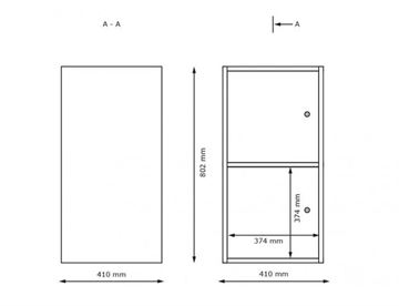 Mål - Stino personaleskab m. lås  - 1b × 2h = 2 rum 