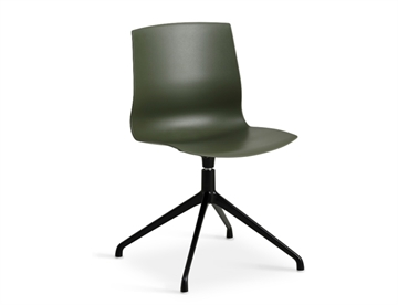 Stol m. drejestel (Swivel) - Her farve Olive med sort swivel-stel