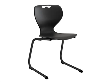 Elevstol Tarris - Skolestol m. C-formet stel her med sort siddeskal og sort stel