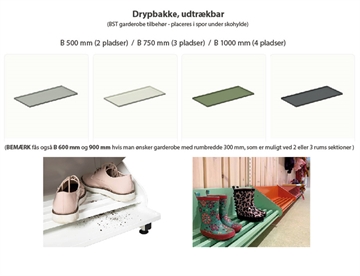 Drypbakker - tilkøb - BST garderobesystem