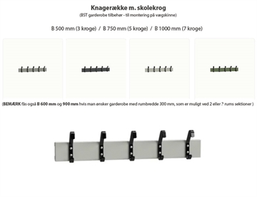 Skolekroge - tilkøb - BST garderobesystem