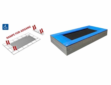 Trampolin m. nedkørselsrampe - kørestolsvenlig model