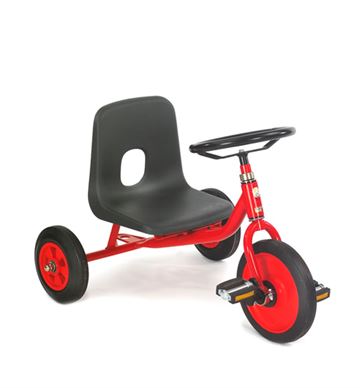 Trehjulet cykel m formstøbt sæde, rat og massive gummihjul. Alder 3-5 år.