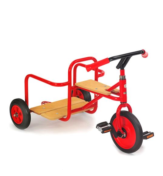 Trehjulet cykel med stor platform og massive gummhjul - sjovt trehjulet køretøj