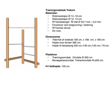 Specifikationer - Trekant til udendørs træning