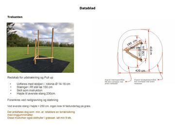 Specifikationer - Trekant til udendørs træning