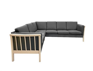 Klassisk hjørnesofa i læder - Tremmesofa