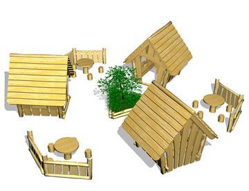 Legehuse - Troldelandsby i FSC-certificeret robinia træ