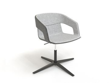Twist&SIT højderegulerbar lænestol / konferencestol - her med sort pulverlakeret 4-stjernet base