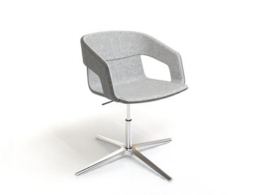 Twist&SIT højderegulerbar lænestol / konferencestol - her med 4-stjernet base i poleret aluminium