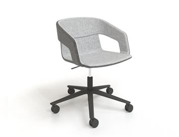 Twist&SIT lænestol med hjul - højderegulerbar - her med base i sort plast