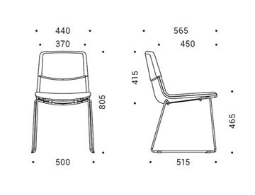 Twist&SIT konferncestol / mødestol med mede-stel - Mål