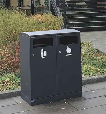 Bica affadsbeholder 2x100 L. - Fleksibelt udendørs affaldssystem til det offentlige rum