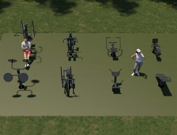 Inspiration til udendørs træningsområde - Fitnessredskaber fra standard stål serien 