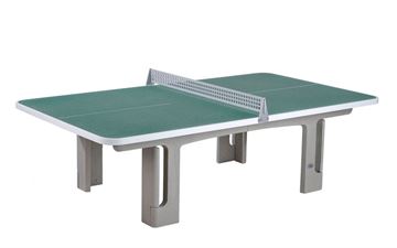 Udendørs Bordtennisbord i polymer beton med runde hjørner - Granitgrøn