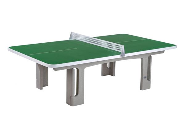 Udendørs Bordtennisbord i polymer beton med runde hjørner - Grøn