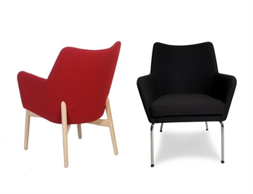 Uni lænestol m. ben i stål eller træ - Godt Care- og plejehjemsmøbel 