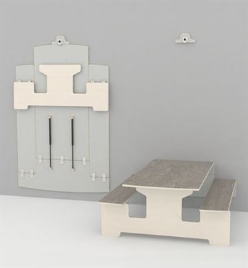 Væghængt klapbord med linoleum